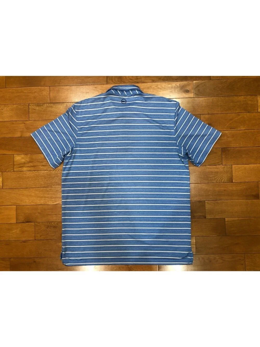Vineyard Vines Performance Short Sleeve Golf Shirt Blue & White Stripe - Size L